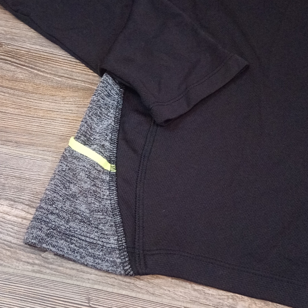 Long Sleeve Quarter Zip Athletic Dry Tek T Shirt Top - Picture 2 of 12